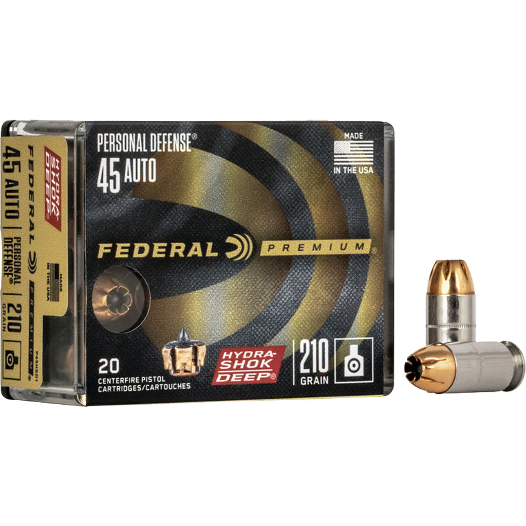 223912031__95632 Federal Premium Centerfire 45 Auto 210 gr Hydra‑Shok Deep 45 ACP – 210‑grain Jacketed Hollow Point (500rnd) - Image 2