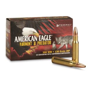Federal American Eagle Varmint & Predator, .308 Winchester, JHP, 130 Grain