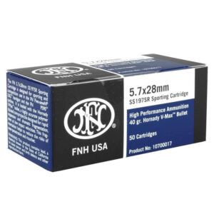 5.7x28mm sporting cartridges with V-Max tipped bullets