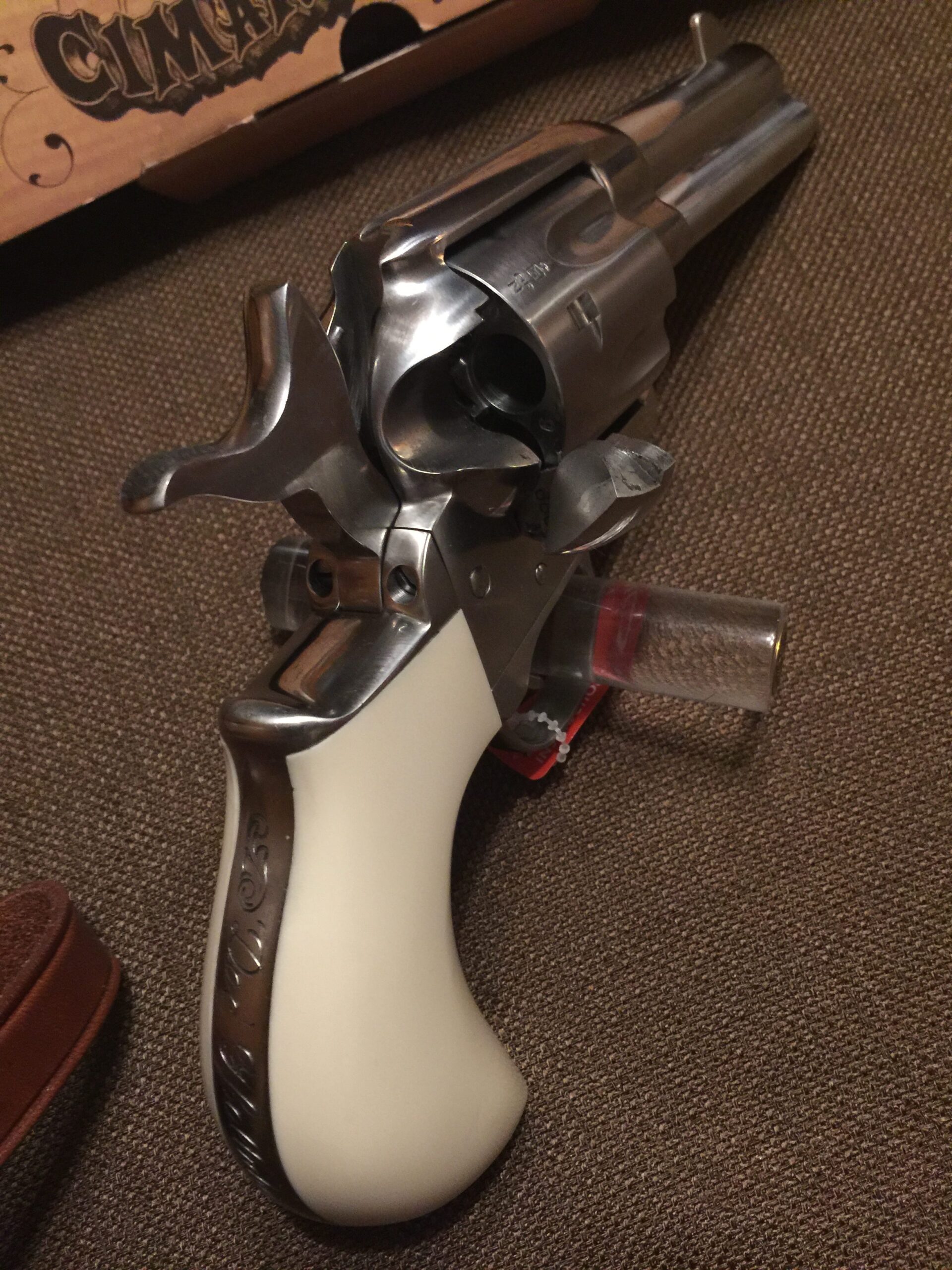 IMG_5705-rotated Cimarron Doc Holliday Thunderer Revolver 45 Colt 3.5″ barrel stainless Tru‑Ivory