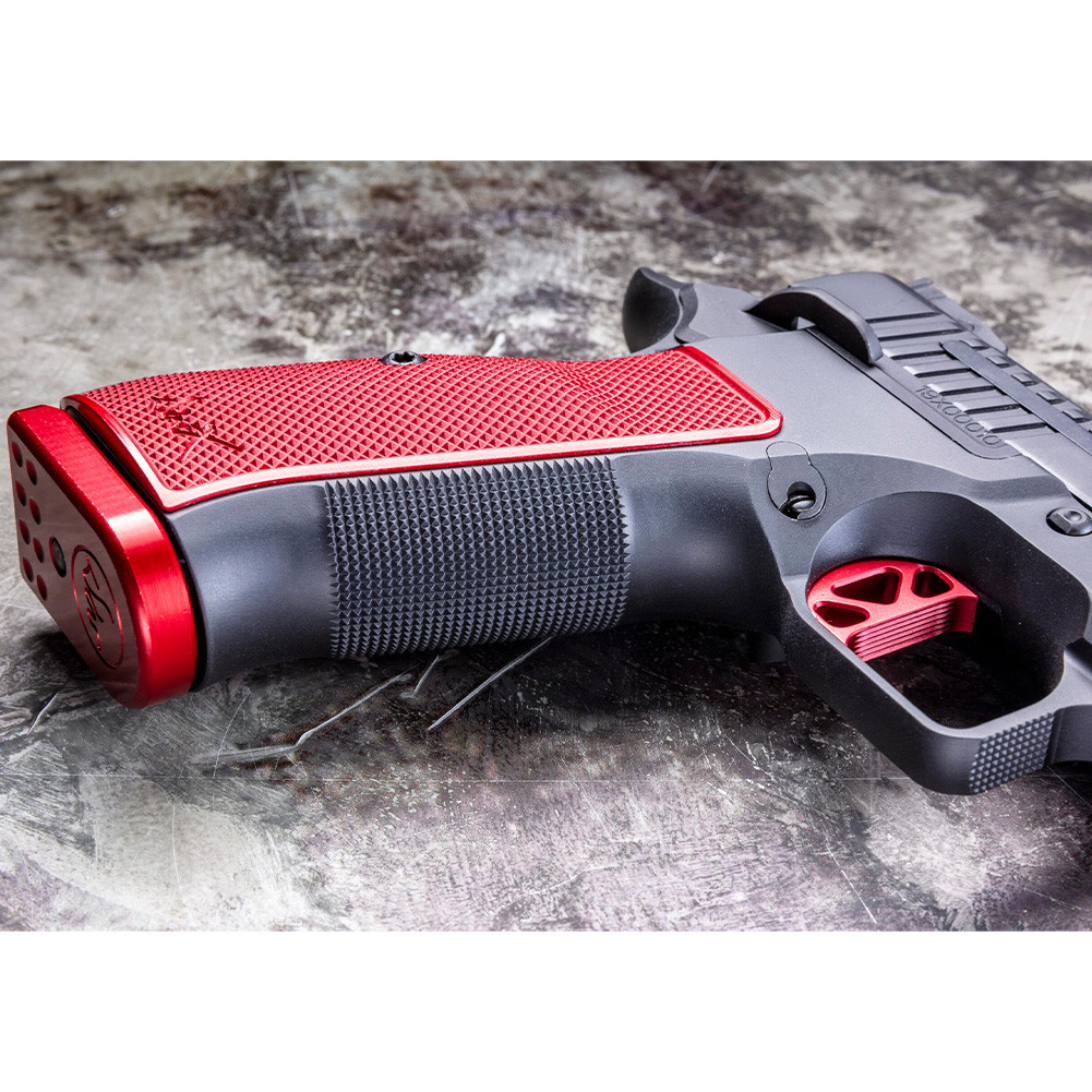 media__80326 CZ‑USA Dan Wesson DWX Pistol 19‑round black with red grips and trigger