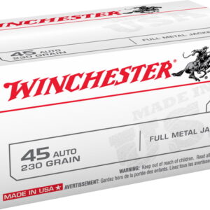 Winchester USA HANDGUN .45 ACP 230 grain Full Metal Jacket Brass Cased