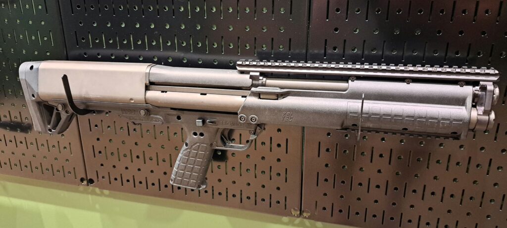 Buy KelTec KSG 12 gauge tactical shotgun online featuring compact bullpup design, dual tube magazine system, home defense performance, and tactical shotgun reliability.