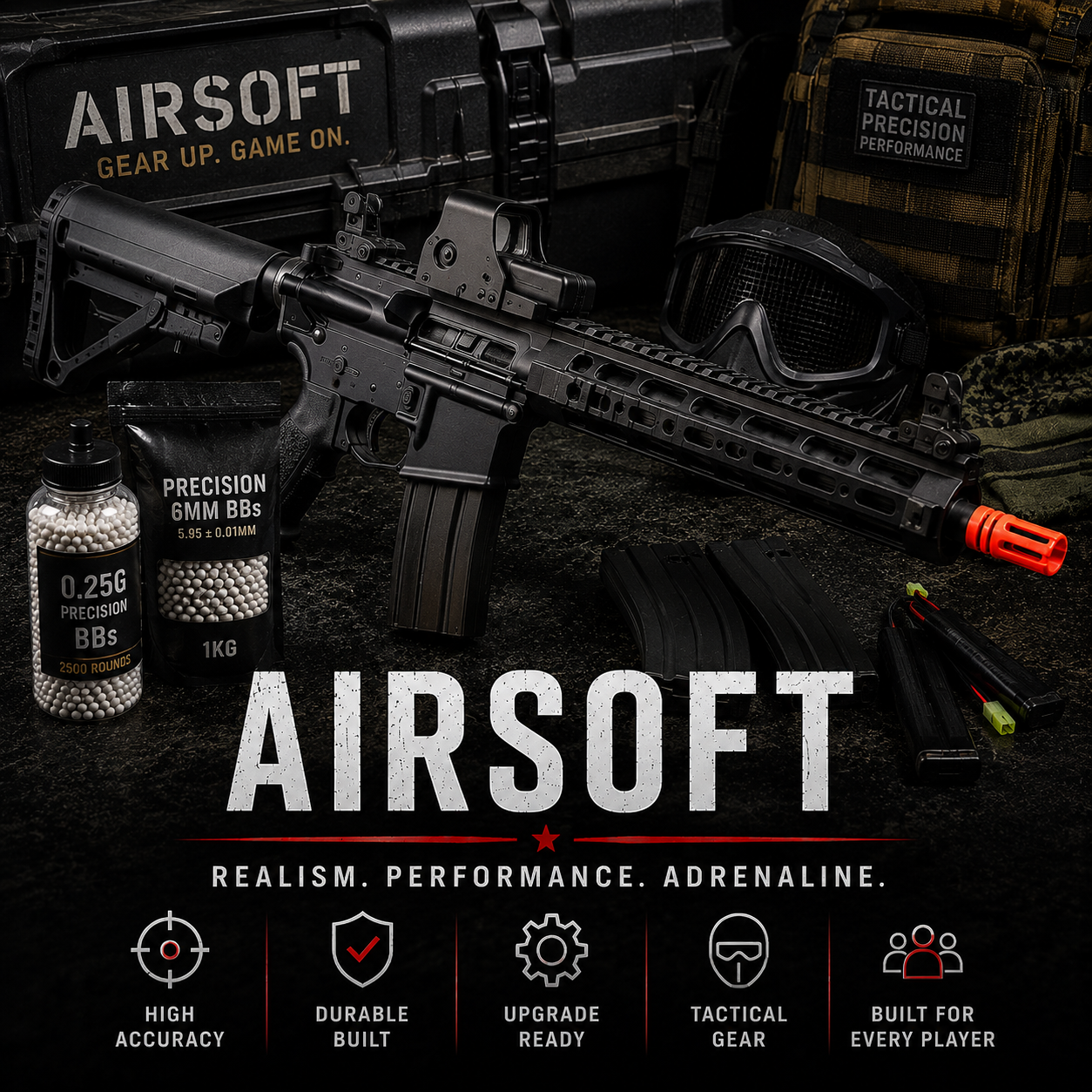 Home Buy premium airsoft guns online at GunExo featuring tactical airsoft rifles, gas blowback pistols, electric airsoft guns, BB guns, and realistic training weapons for competitive gameplay.