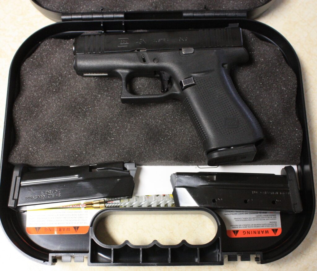 Buy Glock 43X 9mm pistol online featuring Trijicon HD night sights, upgraded OverWatch trigger, Shield Arms 15 round magazines, and premium concealed carry performance.